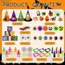 90PCS Halloween Party Decoration Gift Trick or Treat Container Witch Hat Kit for Kids School Classroom Gift, Trick or Treat, Includes Hat Teeth Eyeballs Cobwebs