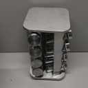 360 Rotating Spice Rack with 16 Glass Jars  Stainless Steel Countertop Seasoning Organizer with Airtight Lids, Labels, Funnel & Gift Box  Kitchen Storage for Herbs & Spices