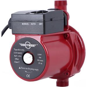 120W NPT3/4'' Food Grade Domestic Automatic Booster Pump Hot Water Circulation Circulating Recirculating Recirculation Pump for Solar Heater/Faucet(RS15-9R)