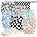 Wegreeco Cloth Diapers 6 Pack with 6 Inserts & 1 Wet Bag, Washable Cloth Diapers for Babies, One Size Adjustable Reusable (Checkerboard)
