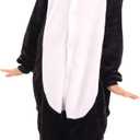 Animal Hooded Onesie Costume for Kids Adults Boys Girls Halloween Easter Mens Womens Cosplay Outfit Kit Penguin (Kids 130 (7-8Y))