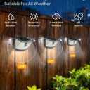Aootek New Solar Motion Sensor Lights 120 LEDs with Lights Reflector,270 Wide Angle, IP65 Waterproof, Step Lights for Front Door, Yard, Garage, Deck (Black, Daylight White, 6-Pack)