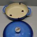Lodge Essential Enamel Braiser 3.5 Quart - Refrigerator- & Oven-Safe up to 500 F - Heat-Retaining, Induction-Safe & PFAS-Free Enamel Cookware - Caribbean Blue