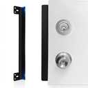 Door Latch Guard Plate 12 with 1 Offset Cover, Protector Shield for Door Knob/Deadbolt/Mortise/Double Door Lock, Outswing Door Security, Heavy Duty Version(1 Pack)