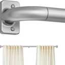 GXOACKJ Silver Curtain Rods for Windows 66 to 120, 1 inch Adjustable Heavy Duty Curtain Rods, Blackout Wrap Around for Bedroom, Kitchen and Outdoor Patio