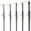 Professional Watercolor Brushes with Two-Layer Liner - Synthetic Nylon Tip & Horsehair Brush Head for Detail & Bold Strokes - Black/Brown Set - for Watercolor/Acrylic/Gouache/Ink (4, Black)