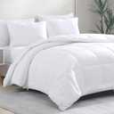 Casa Platino Quilted Bedding Comforter King Size - Duvet Insert with 8 Tabs - Super Soft, Comfy & Cozy All Season King Size Comforter - Down Alternative Bed Comforters - 104"x90", White Comforters