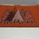 Lanpn Christmas Welcome Natural Coir Door Mat, Forest Christmas Tree Coco Front Door Outdoor Doormat Outside Entrance Porch Non Slip Rubber Rug Winter Xmas Farmhouse Decor (Red, 30x17 inch)