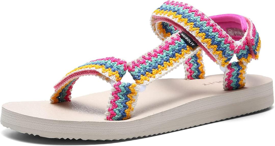 Women's Original Sandals Comfortable Quick-Drying Casual Sport Sandal Walking Hiking Water Sandals With Arch Support (Size 8)