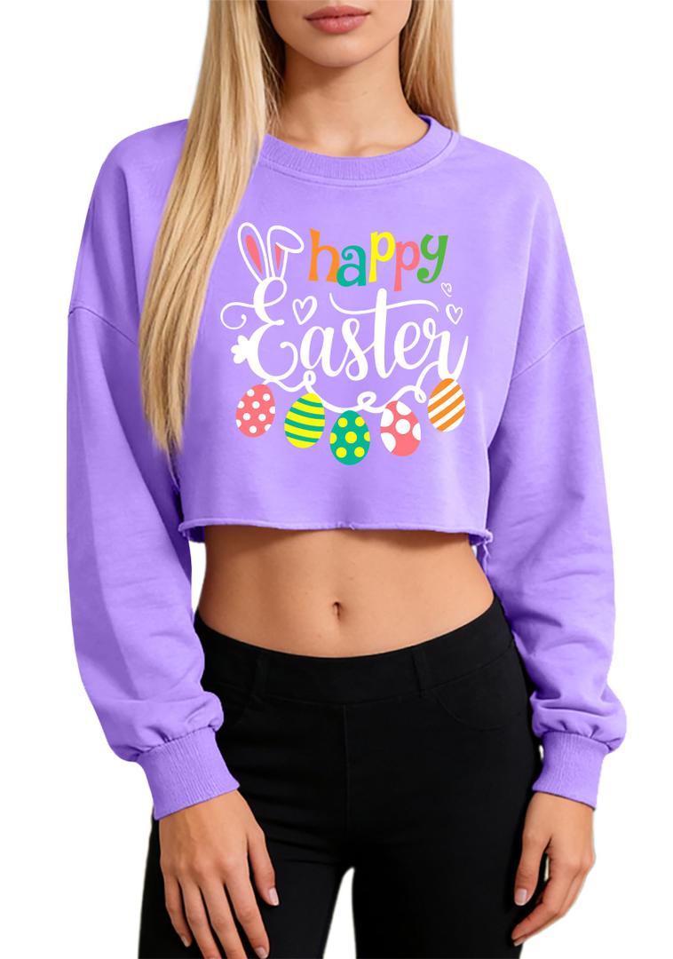 PECHAR Easter Shirts for Women: He is Risen Shirt Bunny Jesus Graphic T-Shirts Christian Long Sleeve Crop Tops