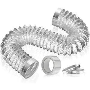 HOOMESUN Dryer Vent Hose 4 Inch 5FT Extra Thick Heavy Duty Flexible Exhaust Duct Hose, Aluminum Foil Insulated Ducting for Tight Space, HVAC Ducting Kit with 2 Clamps and 1 Tape