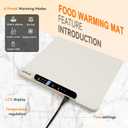 Extra Large Food Warming Mat 36"x16" Graphene Heating | 11 Temp Settings & 6 Heating Modes with Timer & Child Lock Perfect for Kitchen, Camping & Buffets | Ideal Gift for Family Gatherings & Christmas