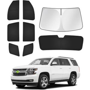 Canvcle Sunshades for Chevrolet/Chevy Tahoe 2015-2020 Accessories Windshield Sun Shade Side Rear Window Shade Cover Sun Visor Shield Privacy Protection Keep Vehicle Cool Black 8PCS