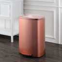 happimess HPM1006D Connor Rectangular 13-Gallon Trash Can with Soft-Close Lid and Free Mini Trash Can, Fingerprint Resistant, Modern, Minimalistic for Home, Kitchen, Office, Bathroom, Rose Gold