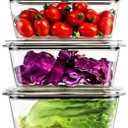 5 PCS Food Storage Containers with lids, 32 OZ Crysta-Clear Kitchen Food Containers for Pantry & Kitchen Storage and Organization, Airtight BPA-Free Microwave Dishwasher Safe Meal Prep Containers, Set of 2