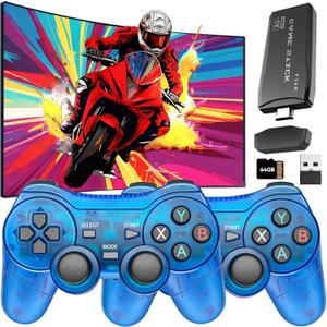 Retro Gaming Console  4K Plug & Play Video Games Console with 20,000+ Classic Games, Retro Game Stick with 2 Handheld Game Controllers, TV HDMI Output, 64GB