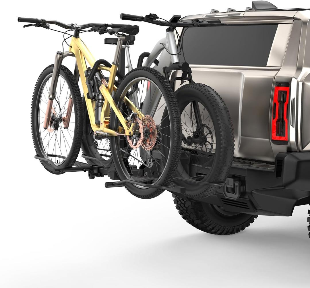 2-Bike Rack Hitch Mount, Fits E-Bikes, Fat Tires up to 5", 160lbs Tilting Hitch Mount Platform Rack for Cars SUVs Trucks -2" Receiver