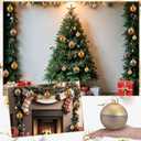 12 Pcs Gold Glass Christmas Ornament 4 Inch 2.36 Inch Matte Vintage Neutral Metallic Brown Christmas Copper Ornament Xmas Tree Ball Decoration Textured Glass Ball with Loop for Xmas Decor Party Supply