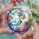 2 x Mermaid Stained Glass Ornament - Christmas Tree Decor, Mermaid Gifts & Holiday Xmas Gifts Ideas