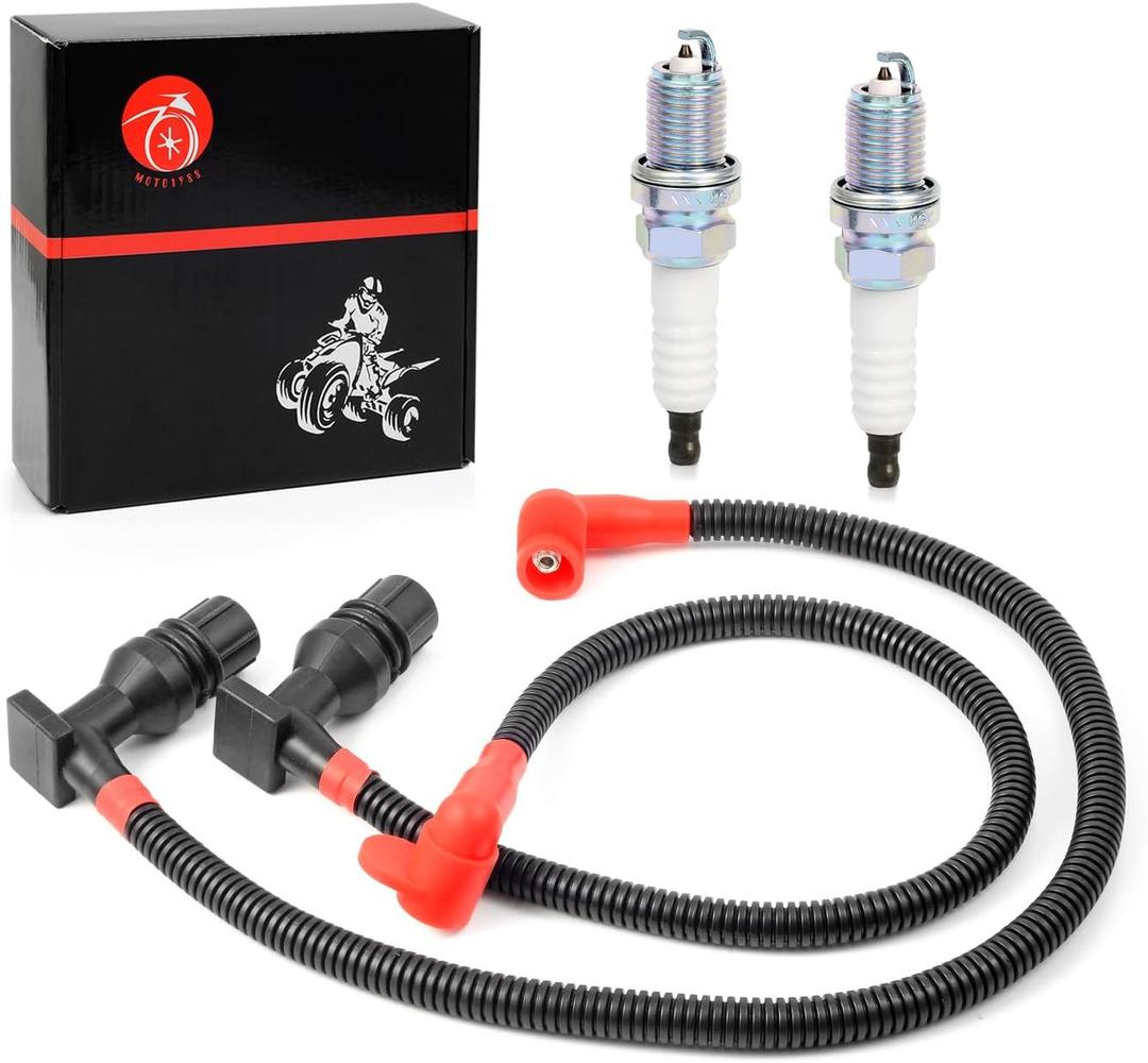 Ignition Coil Wire Cap and Spark Plug Compatible with Polaris Ranger Crew 800 RZR 4 S 800 2011-2017 4012888 4012889 4013078