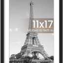 upsimples 11x17 Picture Frame, Display Pictures 9x15 with Mat or 11 x 17 Without, Wall Hanging Poster Frames, Black, 1 Pack