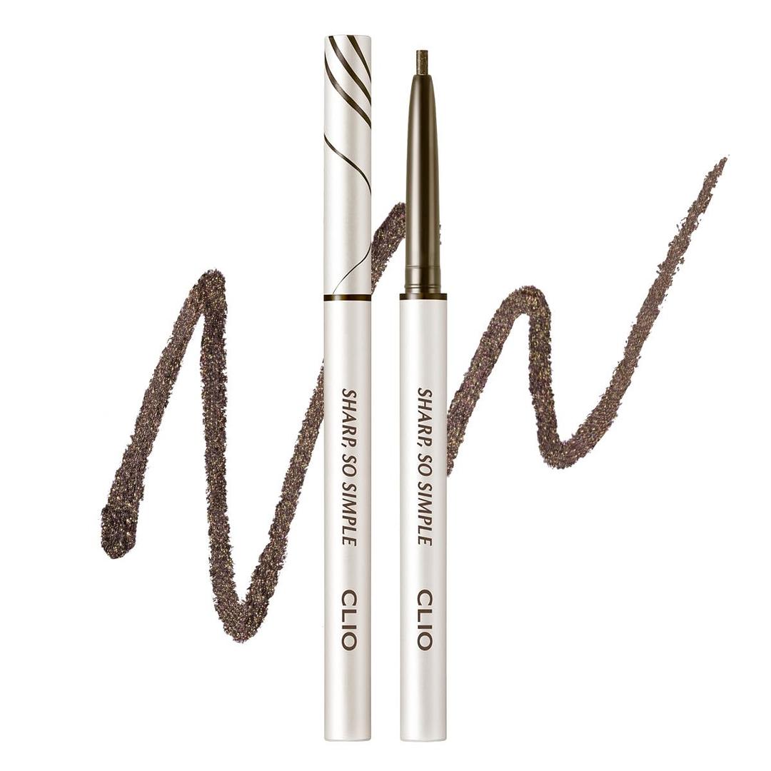 CLIO Sharp So Simple Waterproof Pencil Liner, 2mm Ultra-Slim Thin Precision Tip, Tug Free Glide, Smudge Proof Long Wear Formula, Safe for Sensitive Eyes, Easy Control For Daily Makeup (004 Dark Brown)