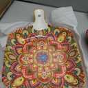 Ceramic Salad Square Plates With One Handle, 9.2in Boho Serving Plates Set Of 4 For Appetizer, Cereal, Oatmeal, Dessert, Pasta, Dishwasher And Microwave & Oven Safe, Present & Party, Colorful
