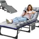 MOPHOTO Folding Chaise Lounge Chair 5-Position, Folding Cot, Heavy Duty Patio Chaise Lounges for Outside, Poolside, Beach, Lawn, Camping, 75.2 inches x 26.8 inches x 11.8 inches