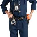 Dress Up America Police Costume for Kids Realistic Cop Uniform with Shirt, Pants, Hat & Accessories - Halloween Costume (Blue, XL)