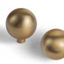 Goo-Ki Champagne Bronze Cabinet Knobs with 1.1" Dia, Modern Zinc Alloy Cabinet Drawer Konbs for Dresser, Wardrobe, Cupboard, 6 Pack