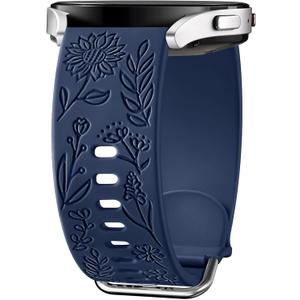 Samsung Galaxy Watch Bands - Sunflower Engraved 40mm/44mm, Silicone Sport Strap for Women/ Men