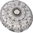 Round Floor Pillow Cover Only Horoscope Mandala Cushion Cover Pouf for Meditation Room Decor Zodiac Sign Round Throw Pillows Black White Astrology (32 Pillow Cover, Without Filler) (32" x 32" (Pack of 1))