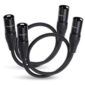 NANYI 1 PCS Microphone Cable, 3-pin XLR Male-to-Male Microphone Cable, DMX Cable Connection, Oxygen-Free Copper, 1.6 feet