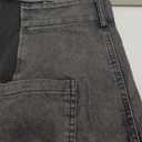 Angsuttc Womens Jeans with Patchwork Stripes High Waisted Stretchy Denim Color Block Straight Wide Leg Trendy Jean (Large, Black Black)