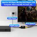 HDMI to RCA, HDMI to AV Converter, Composite Video Audio Converter Adapter, Supports PAL/NTSC for Fire Stick and Roku, Apple TV, PC, Laptop, Xbox, HDTV, Blu-Ray, DVD Player