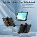 for Samsung Galaxy A16 5G Case, [Transparent & Holster Series] Belt Clip Full Body Shockproof Protective Cell Phone Cover with 2 Pack Tempered Glass Screen Protector (Dark Green/Clear)