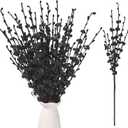 Wootkey 10pcs 17.5" Faux Jasmine Artificial Flowers Tall Black Floral Branches Stem for Home Wedding Vase Filler Anniversary Party DIY Decoration