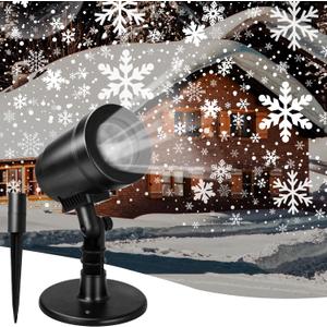 Christmas Projector Lights Outdoor, Outdoor Christmas Decorations, Snow Holiday Projector Lights, Waterproof LED Snowflake Light, Xmas Decoration for House, Yard, Wall, Outside and Indoors