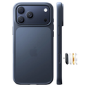 TORRAS for iPhone 17 Pro Case, Beyond Military-Grade Protection, Camera Control Button, DIY Buttons, Translucent Matte Slim Thin Shockproof Hard Back Anti-Scratch Phone case for iPhone 17 Pro, Black