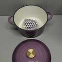 4.5 Quart Dutch Oven Pot with Lid, Non Stick Enameled Cast Iron Dutch Oven for Bread Baking, Heavy-Duty, Oven Safe Ceramic Cookware Up to 500F for Baking, Braising, Stews, Roasting, Purple