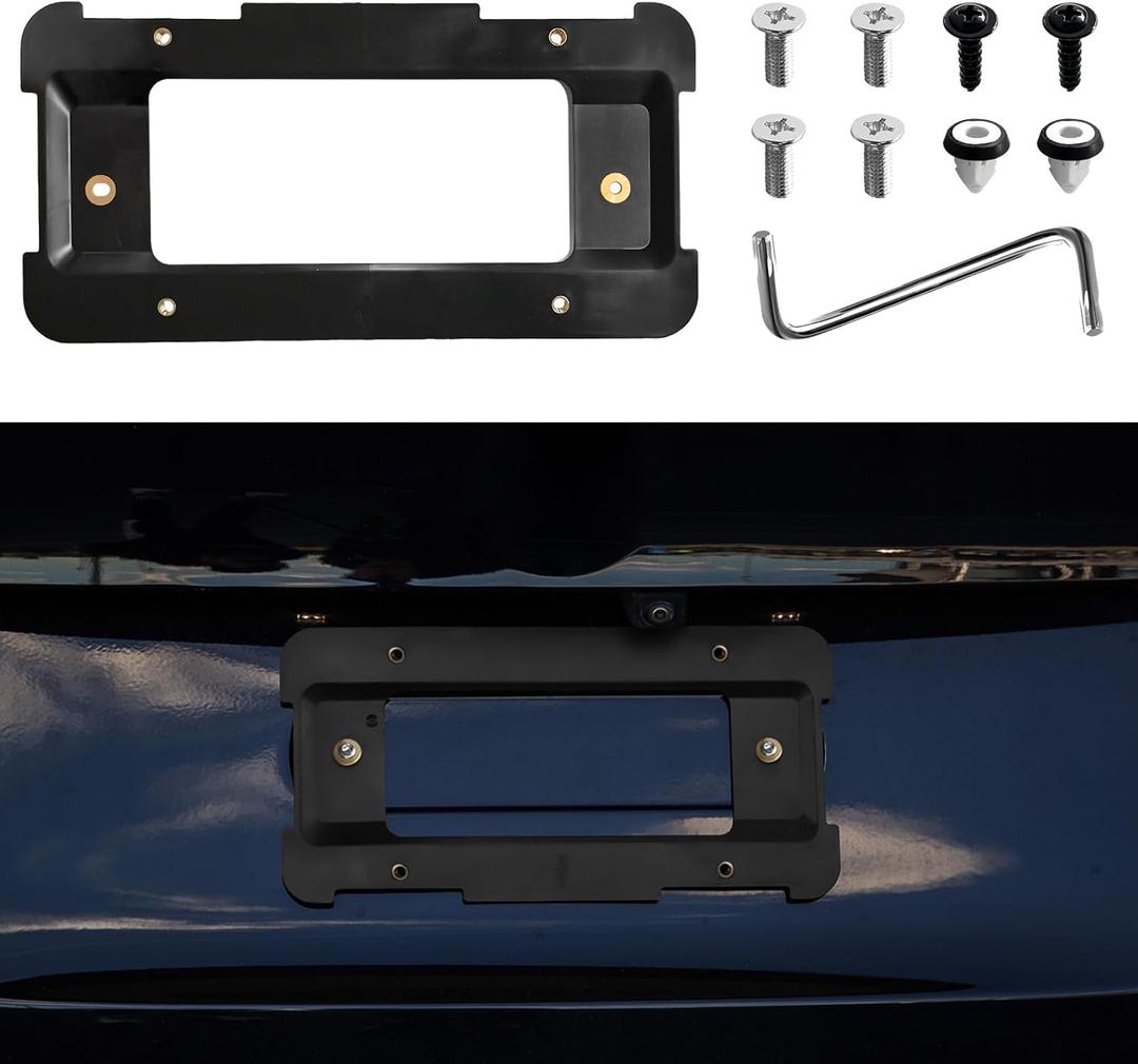 Wuyaoyao Rear License Plate Frame Bracket Holder Mount, Car License Plate Frame with Screws Compatible with 1 2 3 4 5 Series, License Plate Frames Holder Replace for 51187160607