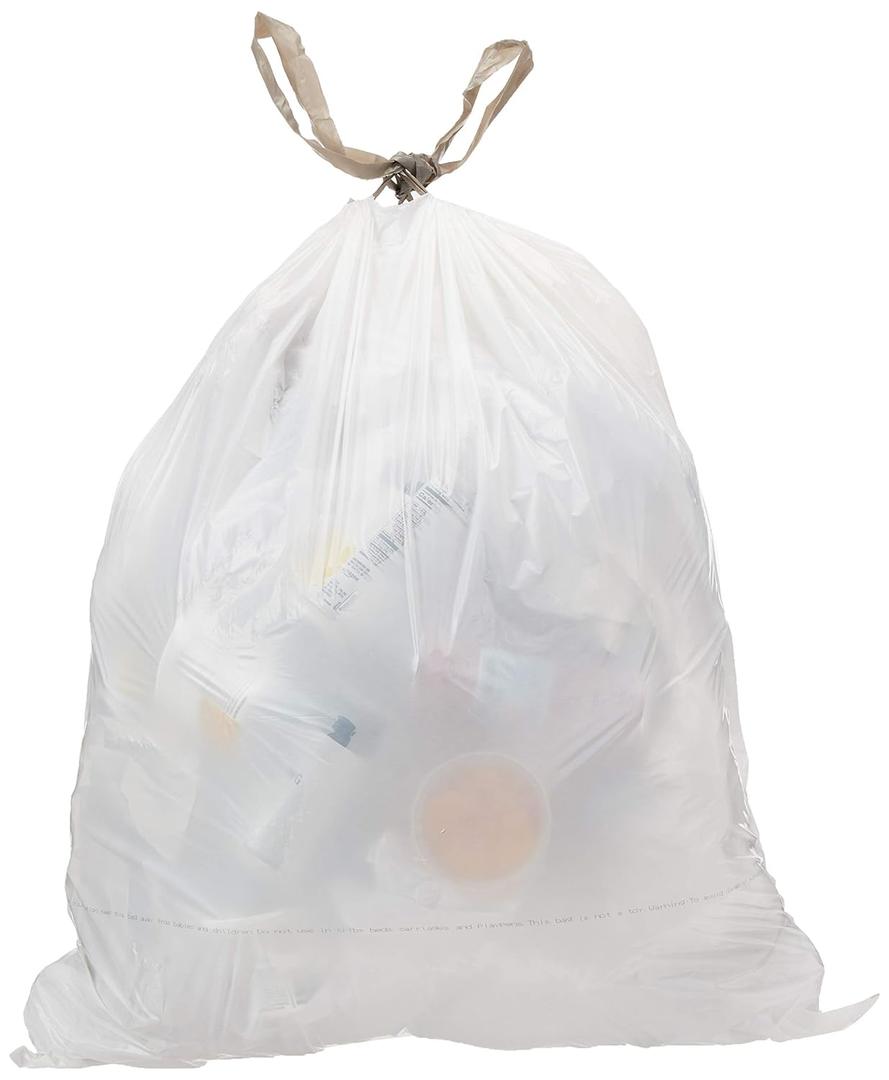 AmazonCommercial 18 Gallon Compactor Bags with Drawstring, 2 Mil, 50 Count