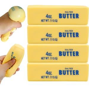 4 Pcs Butter Squishy, Slow Rising Squishies Fidget Toys | Adults Kids Sensory Squeeze Toys Stress Balls For Anxiety Butter Stick Stocking Stuffers Party Favors Gifts
