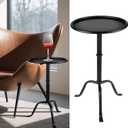 1 Pcs Metal Martini Table Pedestal Small Side Table 12.5 x 12.5 x 20.6 Inches for Living Room Bedroom (Black)