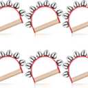 Yeshone 6 Pieces Christmas Sleigh Bells Instrument Jingle Bell Instrument Caroling Handheld Jingle Ring Sleigh Musical Wooden Handle for Christmas Valentines Crafts Decor