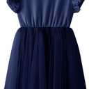 Toddler Baby Girl Tutu Tulle Dress Sleeveless Fluffy Cute Party Sundress (Blue)