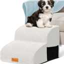 Topmart High Density Foam Pet Steps 2 Tiers,11.8" High,Non-Slip Dog Stairs&Ramp,Soft Foam Dog Ladder,Best for Dogs Injured,Older Cats,Pets with Joint Pain,Suitable for Low Sofas,Stairs,Lower Place