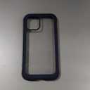 Miracase Glass Series for iPhone 12/12 Pro Case 6.1 inch, Upgraded Full-Body Rugged Phone Bumper Case Cover with Built-in 9H Tempered Glass Screen Protector and Camera Protector, Blue