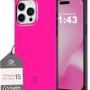 Cocomii - Rectangle Case Compatible with iPhone 15 Pro Max - Compatible with MagSafe, Solid Color, Fashionable Hues, Glossy, Magnetic Phone Case for iPhone 15 Pro Max 6.7 inch, Neon Pink
