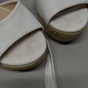 Womens Platform Espadrille Wedges Open Toe High Heel Sandals with Ankle Strap Buckle Up Shoes (7.5, White)